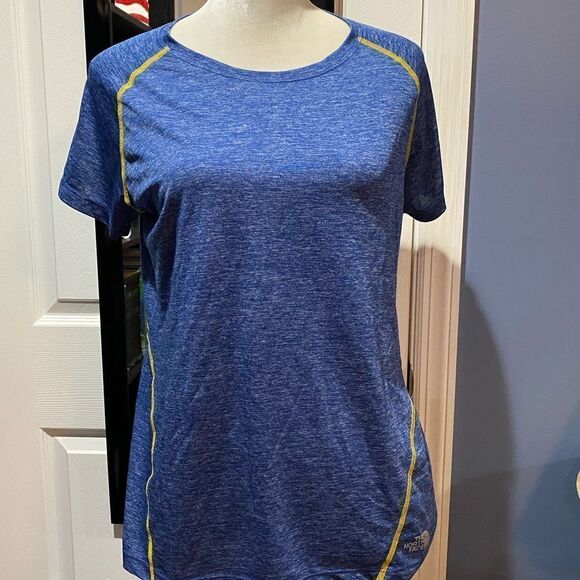 North Face Blue workout T-Shirt Large - Picture 1 of 6